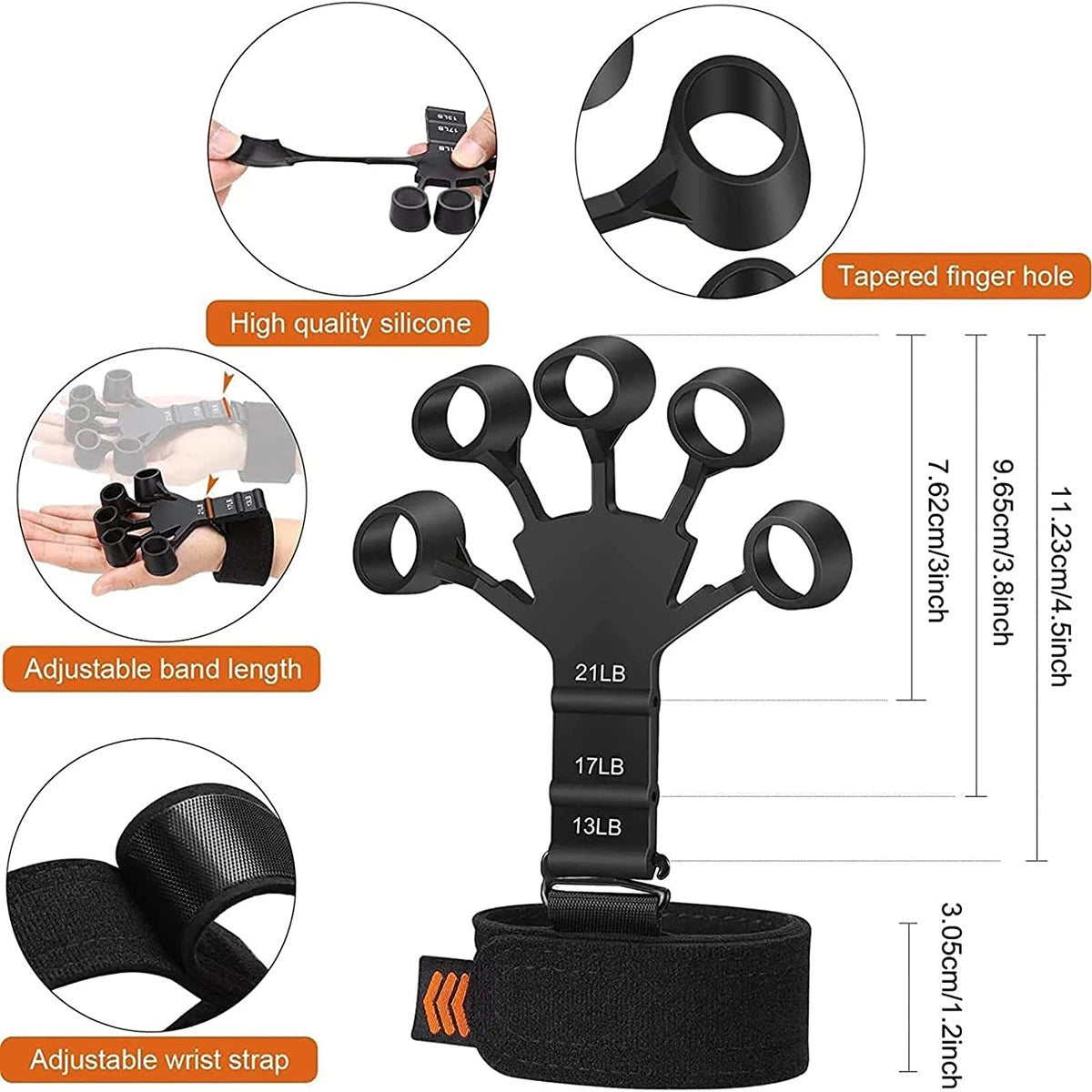 Hand Grip Strengthener – Adjustable Finger Exerciser for Stronger Hands & Fingers