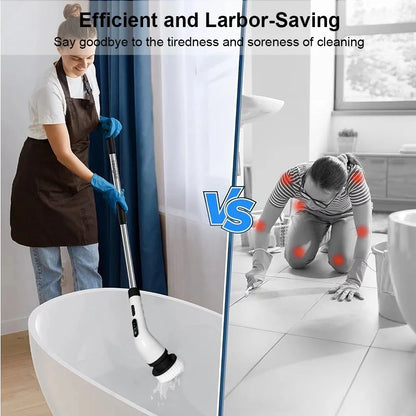 Electric Cleaning Brush – Cordless Spin Scrubber with Replaceable Heads