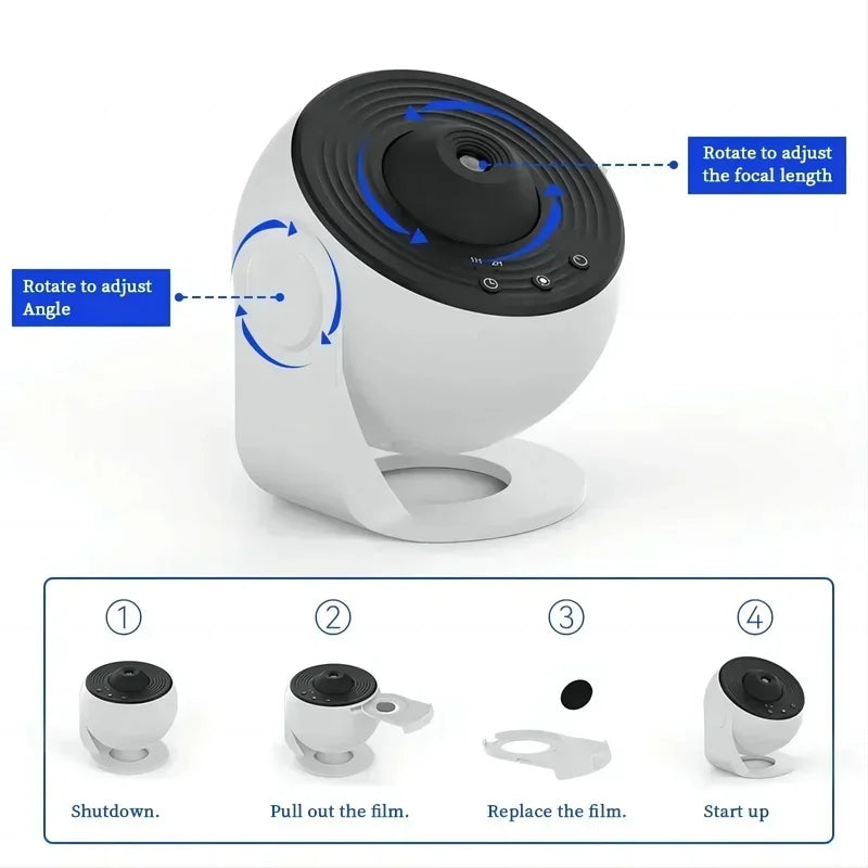 12-in-1 Galaxy Projector – HD Starry Sky Planetarium Light for Kids & Adults