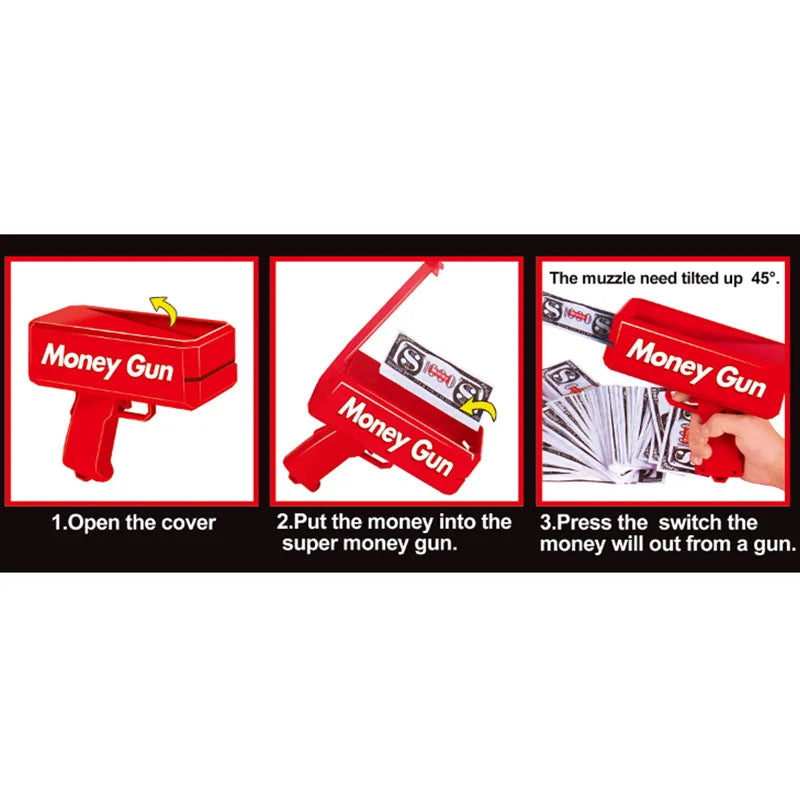 Super Money Gun – Cash Shooting Toy for Parties, Weddings & Fun Events