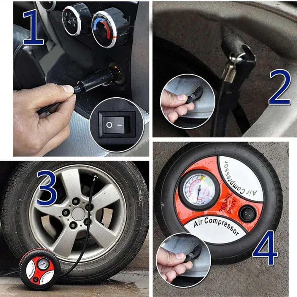 Portable 12V Air Compressor Pump – Compact Tire Inflator