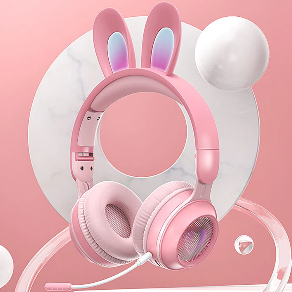 سماعات رأس LunaBunny™ Pro اللاسلكية - سماعة أذن أرنب متوهجة RGB مع وقت تشغيل يصل إلى 12 ساعة وبلوتوث 5.0