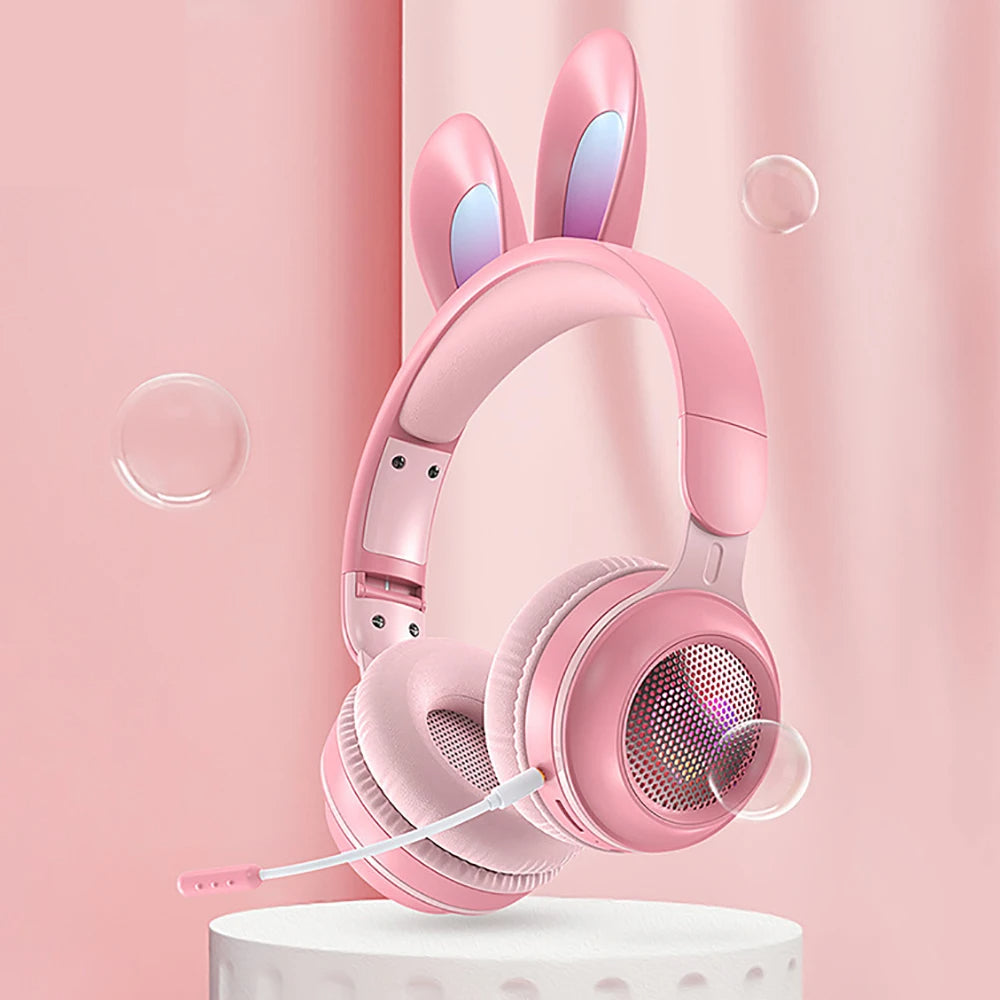 سماعات رأس LunaBunny™ Pro اللاسلكية - سماعة أذن أرنب متوهجة RGB مع وقت تشغيل يصل إلى 12 ساعة وبلوتوث 5.0