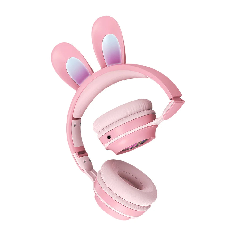سماعات رأس LunaBunny™ Pro اللاسلكية - سماعة أذن أرنب متوهجة RGB مع وقت تشغيل يصل إلى 12 ساعة وبلوتوث 5.0