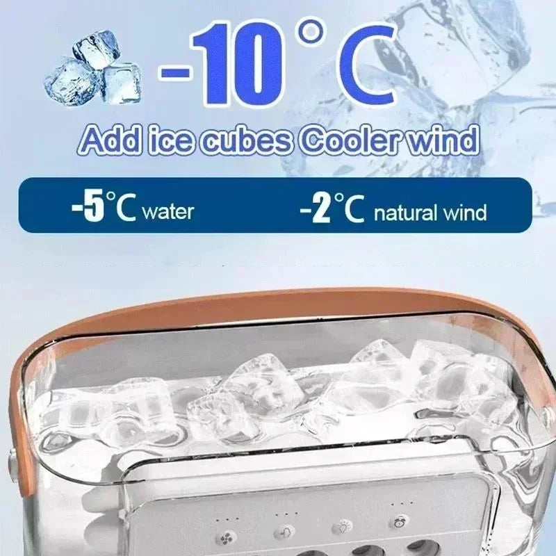 نظام مناخ ذكي 3 في 1 - مبرد هواء صغير، ومرطب، وإضاءة ليلية LED